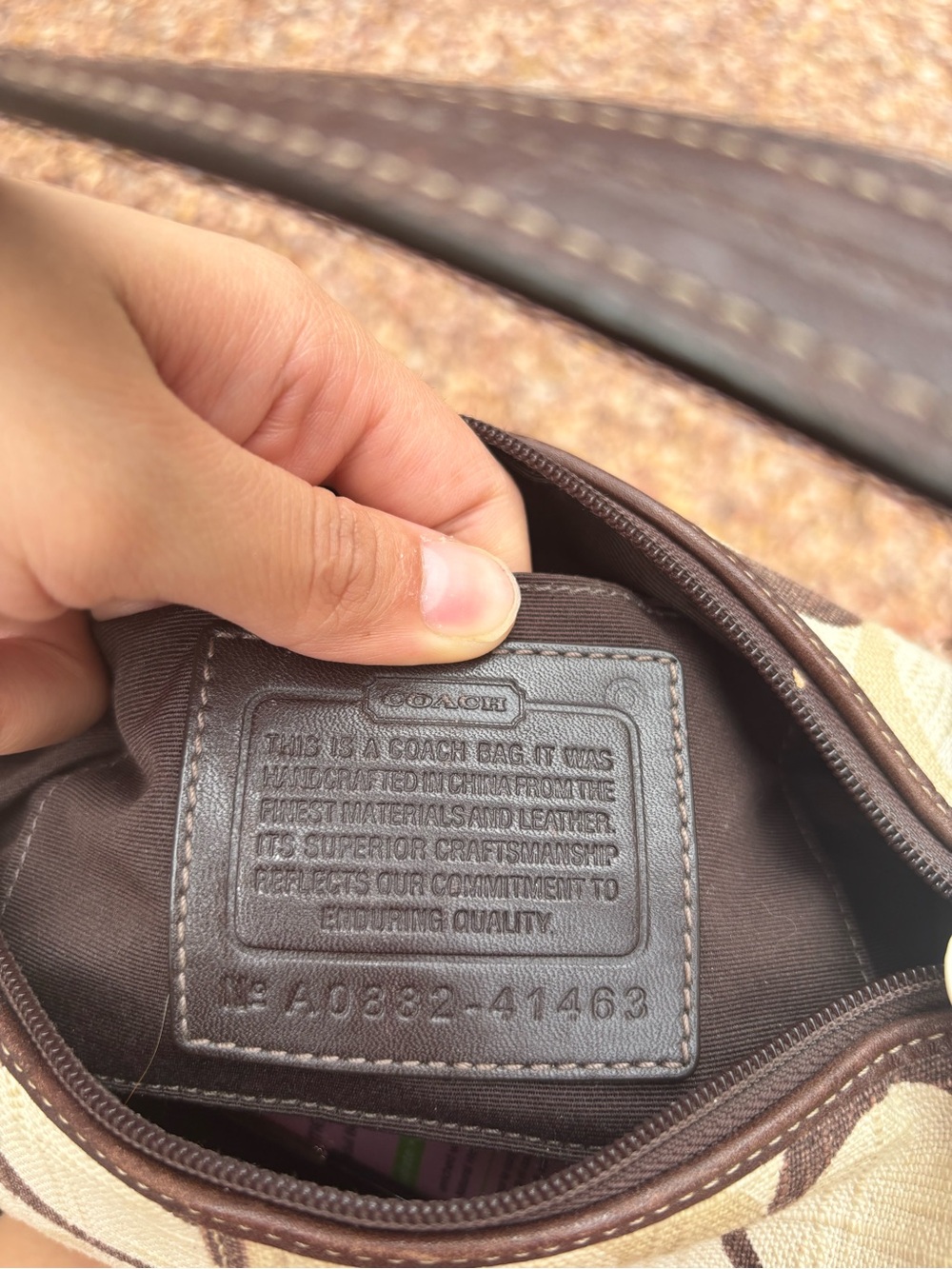 Beige and Brown Coach Mini  Shoulder Bag - Picture 8 of 8